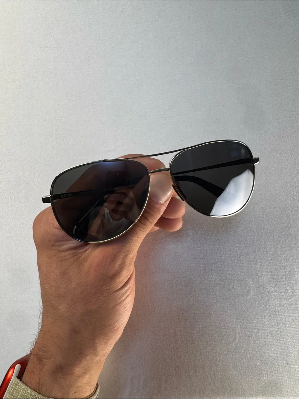 NEW! REVO RELAY 2 Shiny Silver POLARIZED Grey Lens Sunglass RE 2014 03 GY Pilot